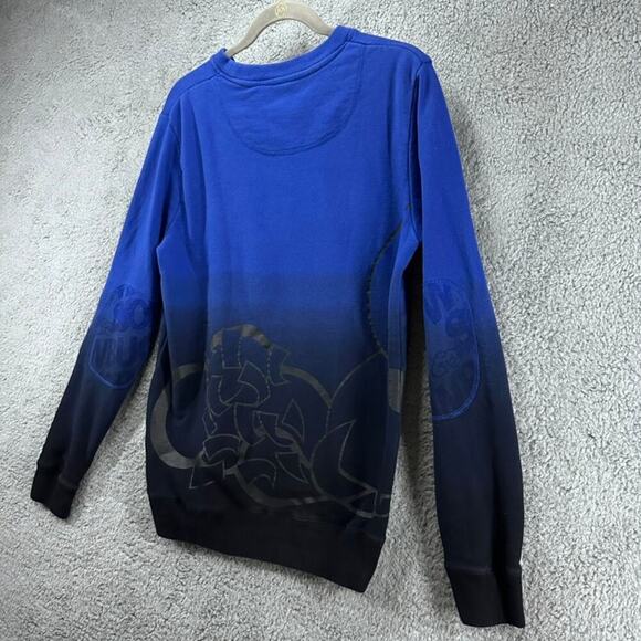 Slowbucks Men's Medium Blue Crewneck Sweatshirt Die Dipped Hip Hop - Picture 10 of 11